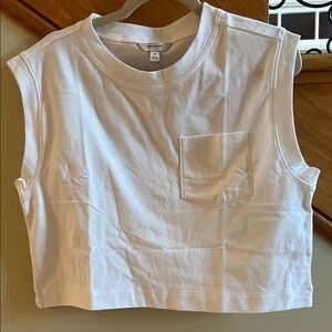 Banana Republic White Sleeveless Crop Top with Pocket Size Medium New With Tag